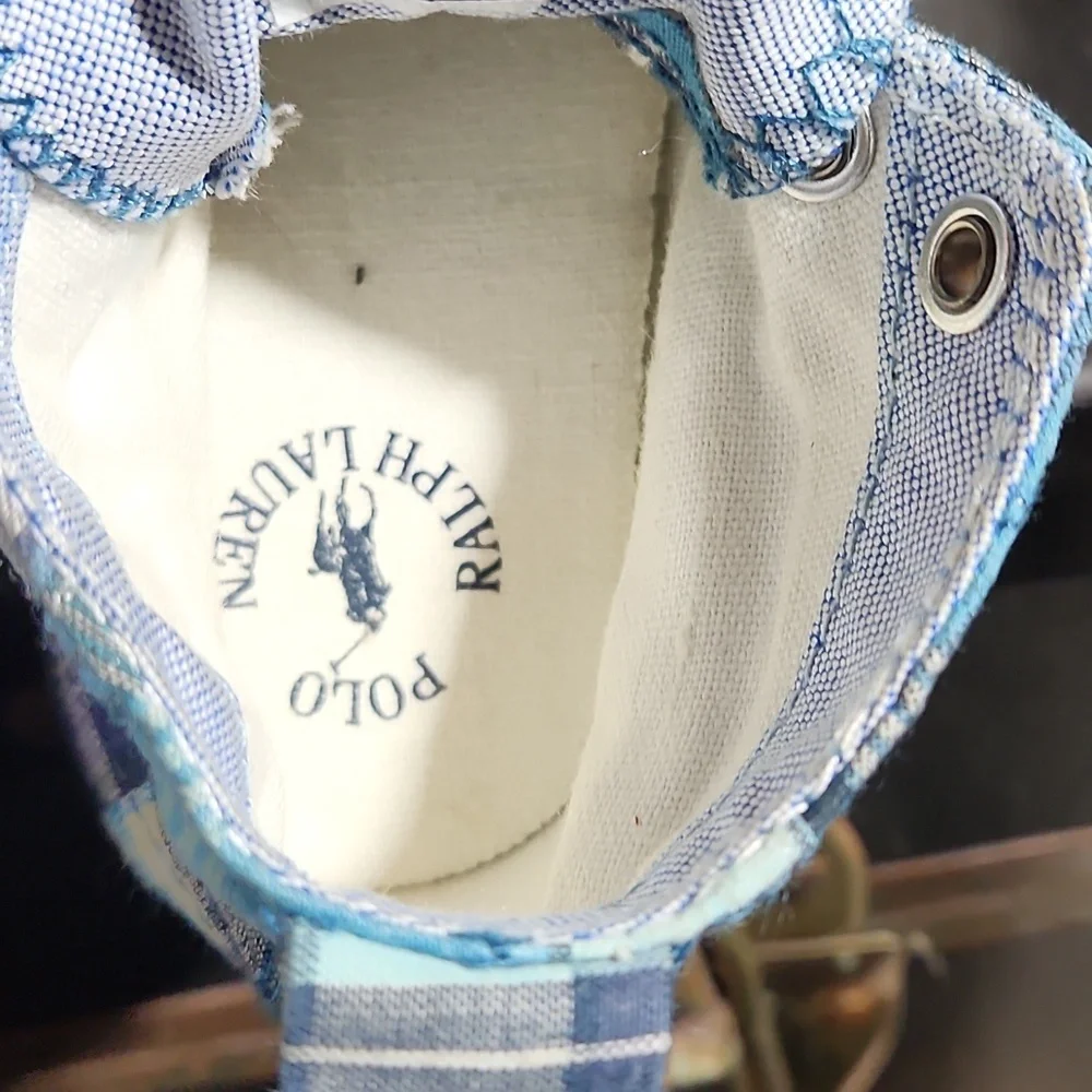 POLO Embroidered Hi Top Sneakers 5 Blue